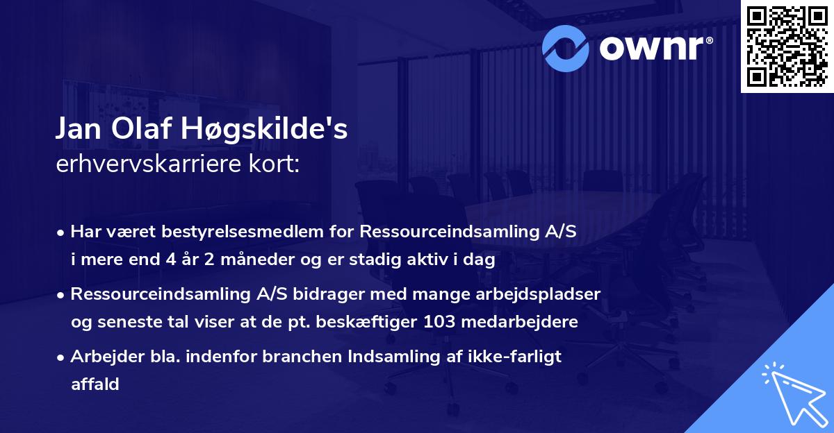 Jan Olaf Høgskilde's erhvervskarriere kort