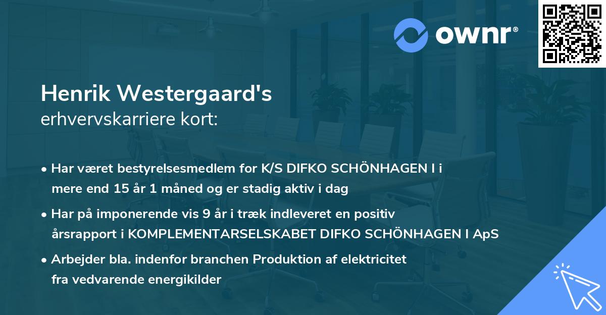 Henrik Westergaard's erhvervskarriere kort