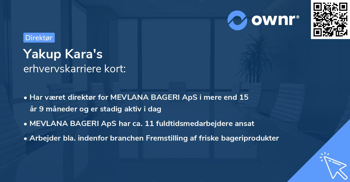 Yakup Kara's erhvervskarriere kort