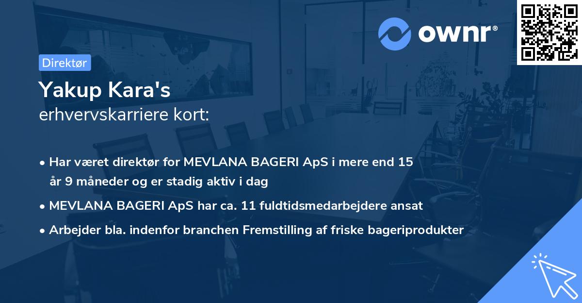 Yakup Kara's erhvervskarriere kort