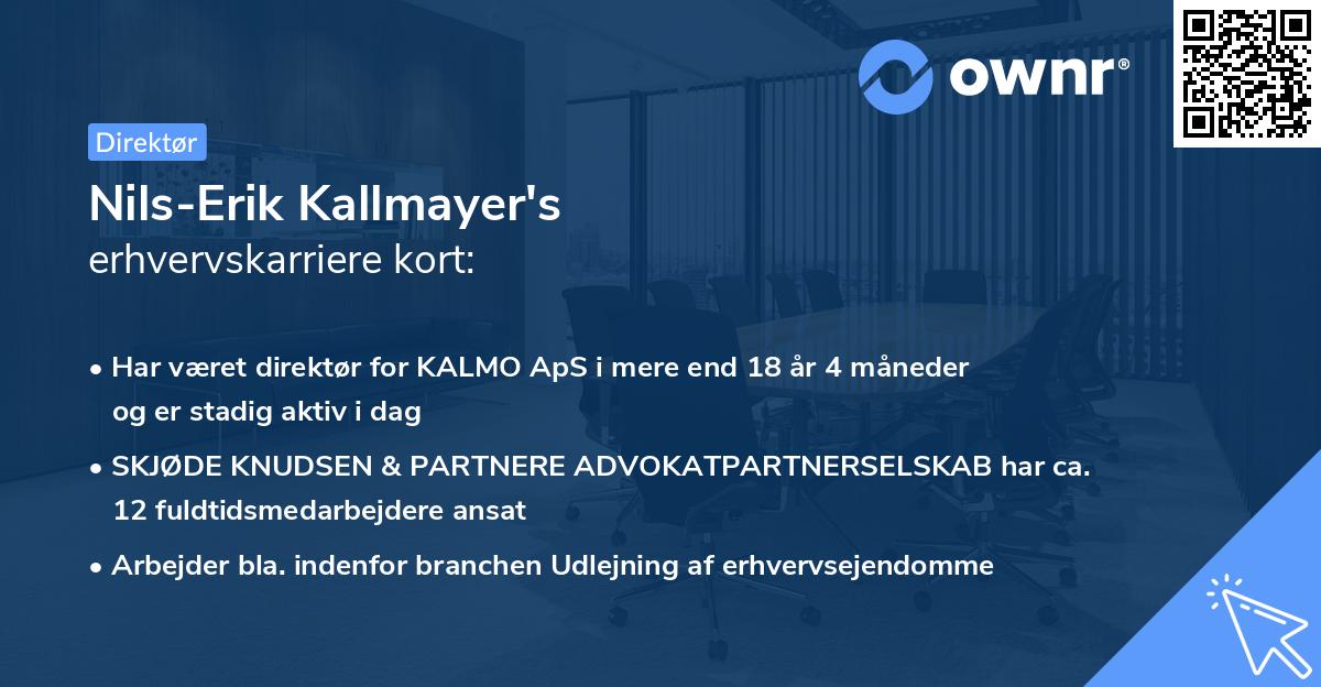 Nils-Erik Kallmayer's erhvervskarriere kort