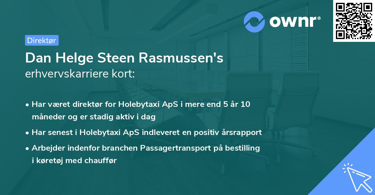 Dan Helge Steen Rasmussen's erhvervskarriere kort