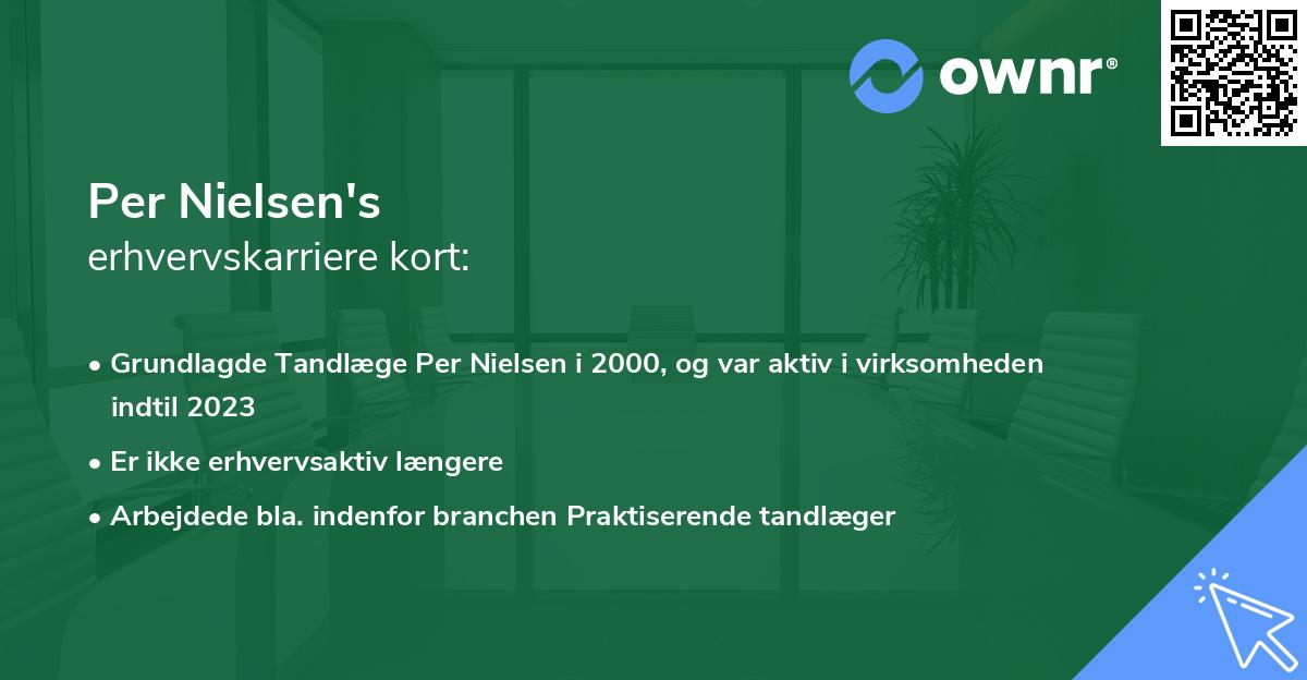 Per Nielsen's erhvervskarriere kort