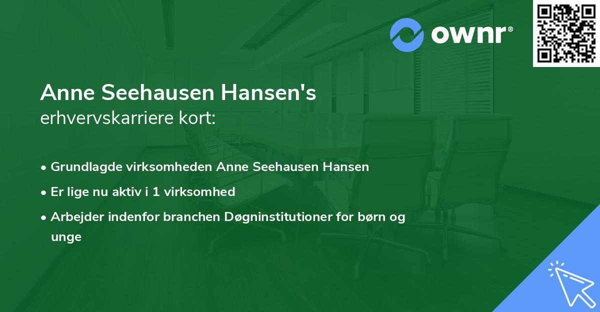 Anne Seehausen Hansen's erhvervskarriere kort