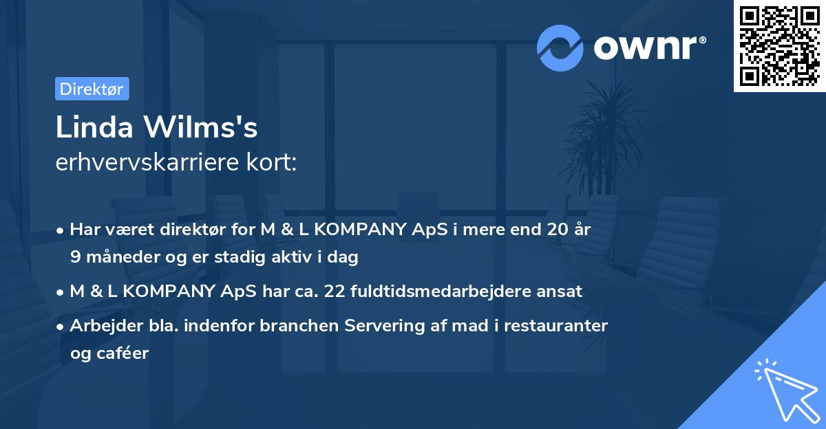 Linda Wilms's erhvervskarriere kort