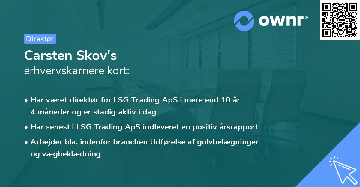 Carsten Skov's erhvervskarriere kort