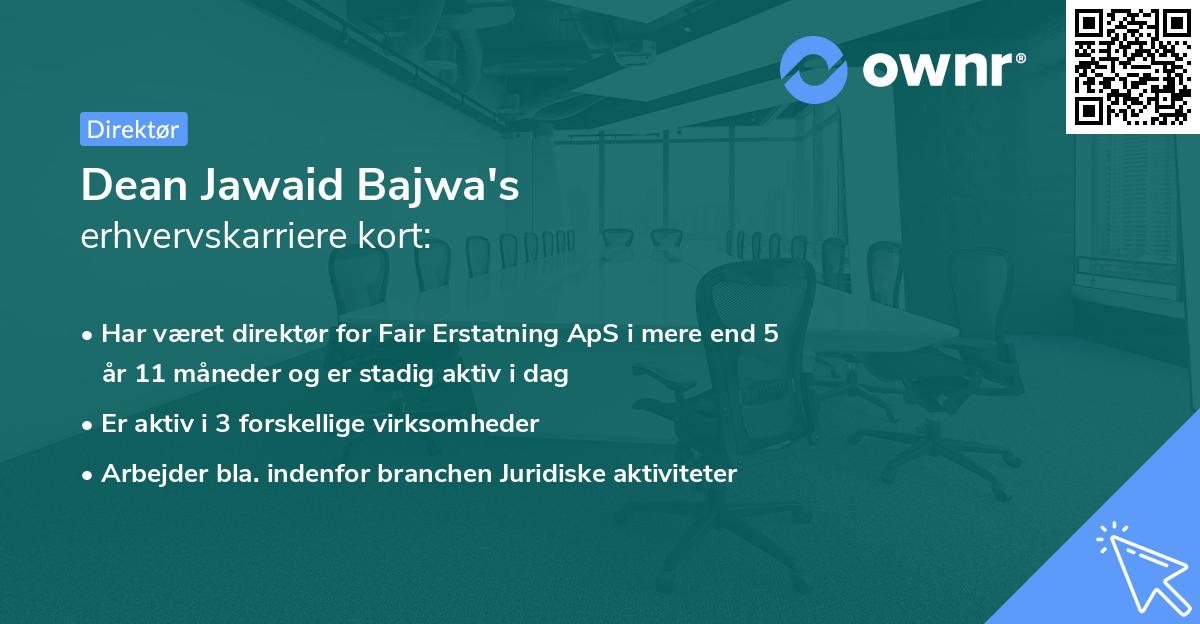 Dean Jawaid Bajwa's erhvervskarriere kort