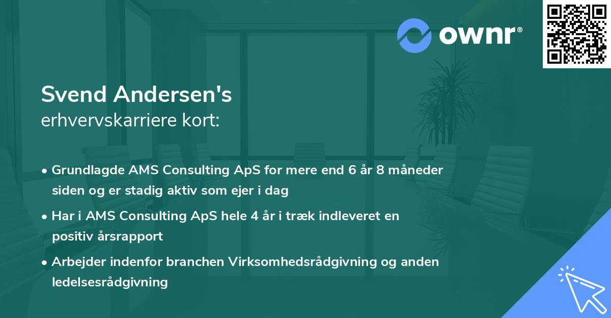 Svend Andersen's erhvervskarriere kort