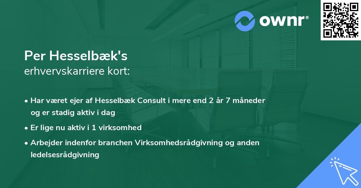 Per Hesselbæk's erhvervskarriere kort