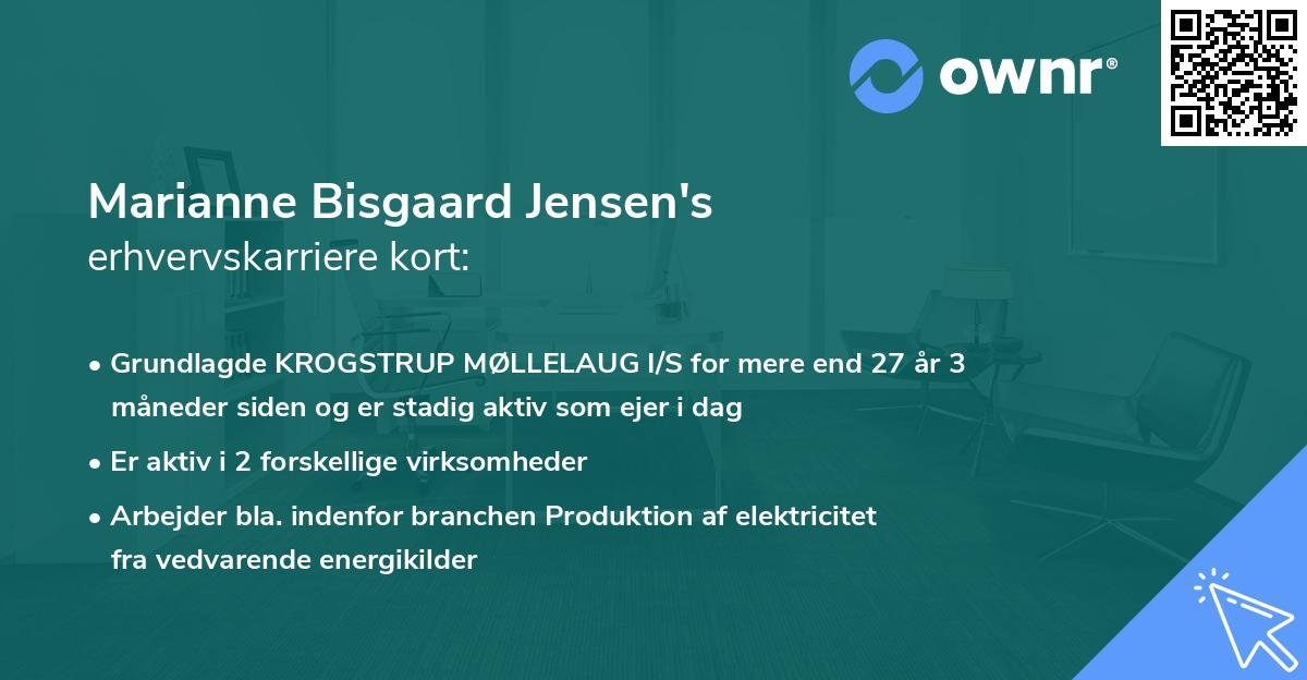 Marianne Bisgaard Jensen's erhvervskarriere kort