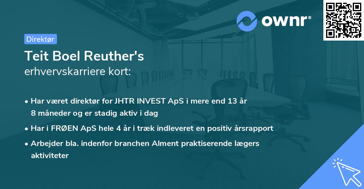 Teit Boel Reuther's erhvervskarriere kort