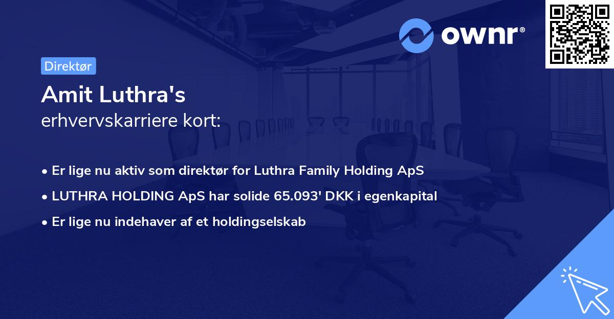 Amit Luthra's erhvervskarriere kort