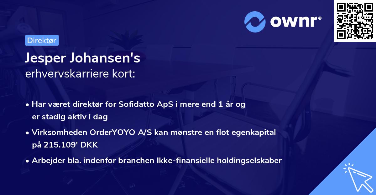 Jesper Johansen's erhvervskarriere kort