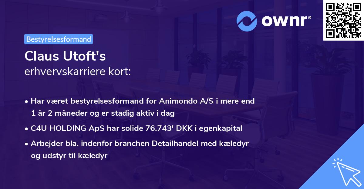 Claus Utoft's erhvervskarriere kort