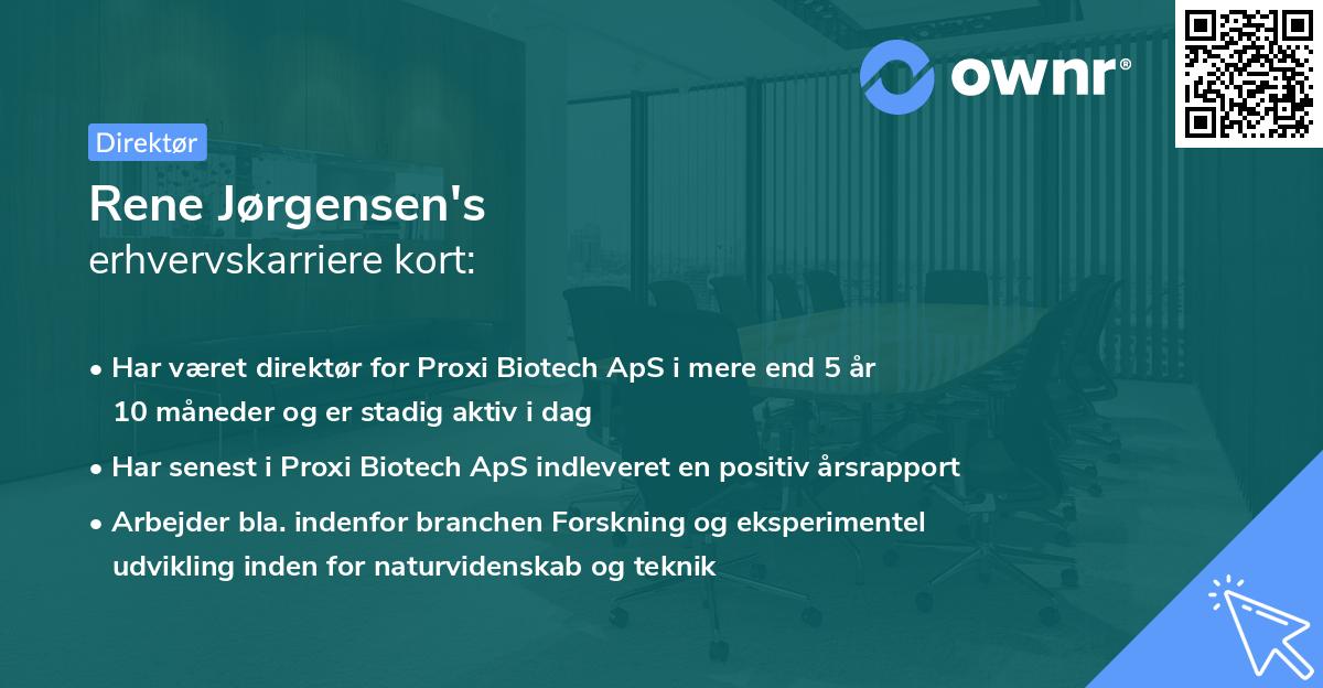 Rene Jørgensen's erhvervskarriere kort