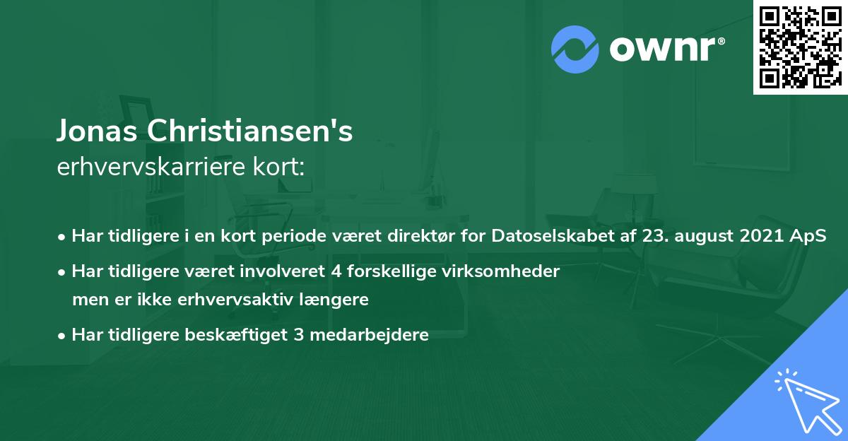 Jonas Christiansen's erhvervskarriere kort