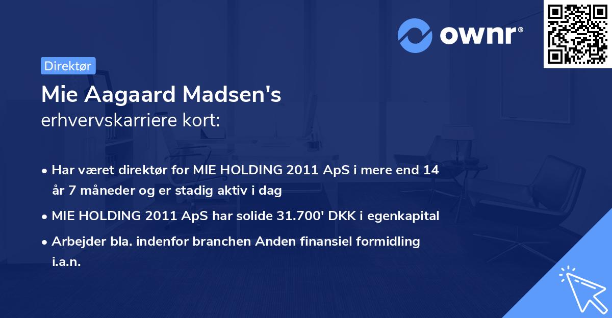 Mie Aagaard Madsen's erhvervskarriere kort