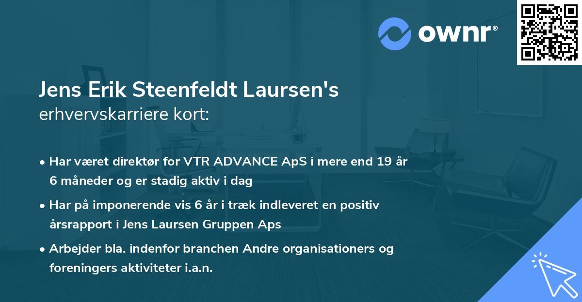 Jens Erik Steenfeldt Laursen's erhvervskarriere kort