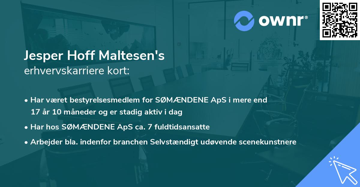 Jesper Hoff Maltesen's erhvervskarriere kort