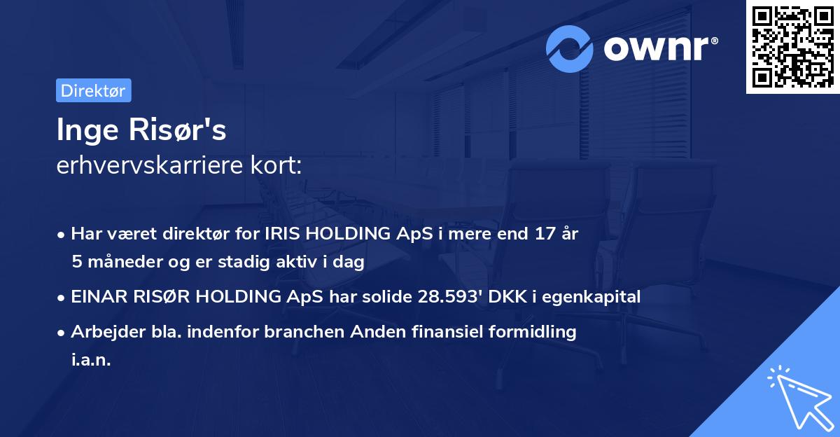 Inge Risør's erhvervskarriere kort