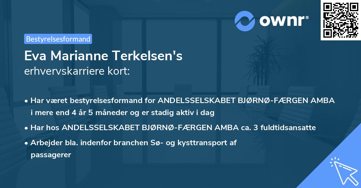 Eva Marianne Terkelsen's erhvervskarriere kort