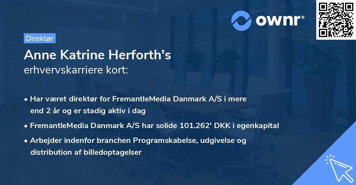 Anne Katrine Herforth's erhvervskarriere kort