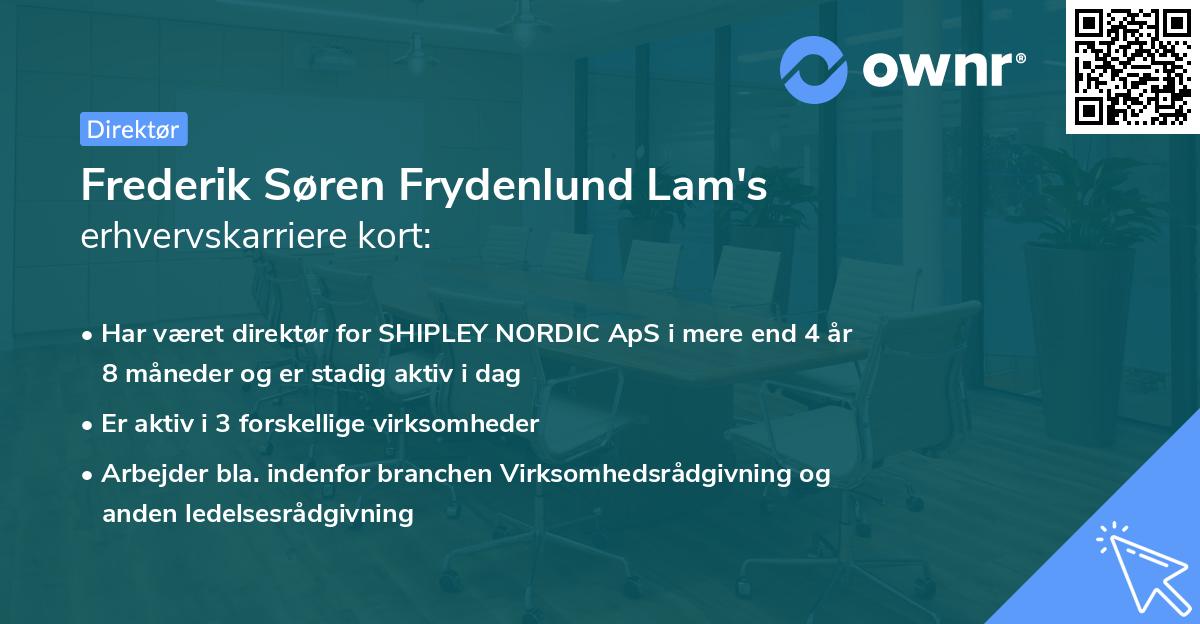 Frederik Søren Frydenlund Lam's erhvervskarriere kort