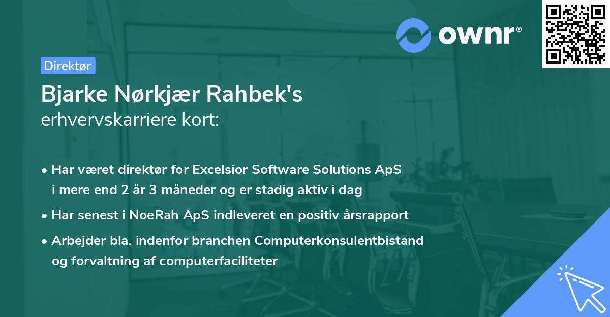 Bjarke Nørkjær Rahbek's erhvervskarriere kort
