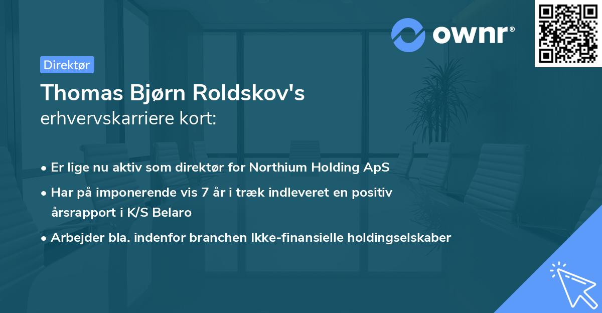 Thomas Bjørn Roldskov's erhvervskarriere kort