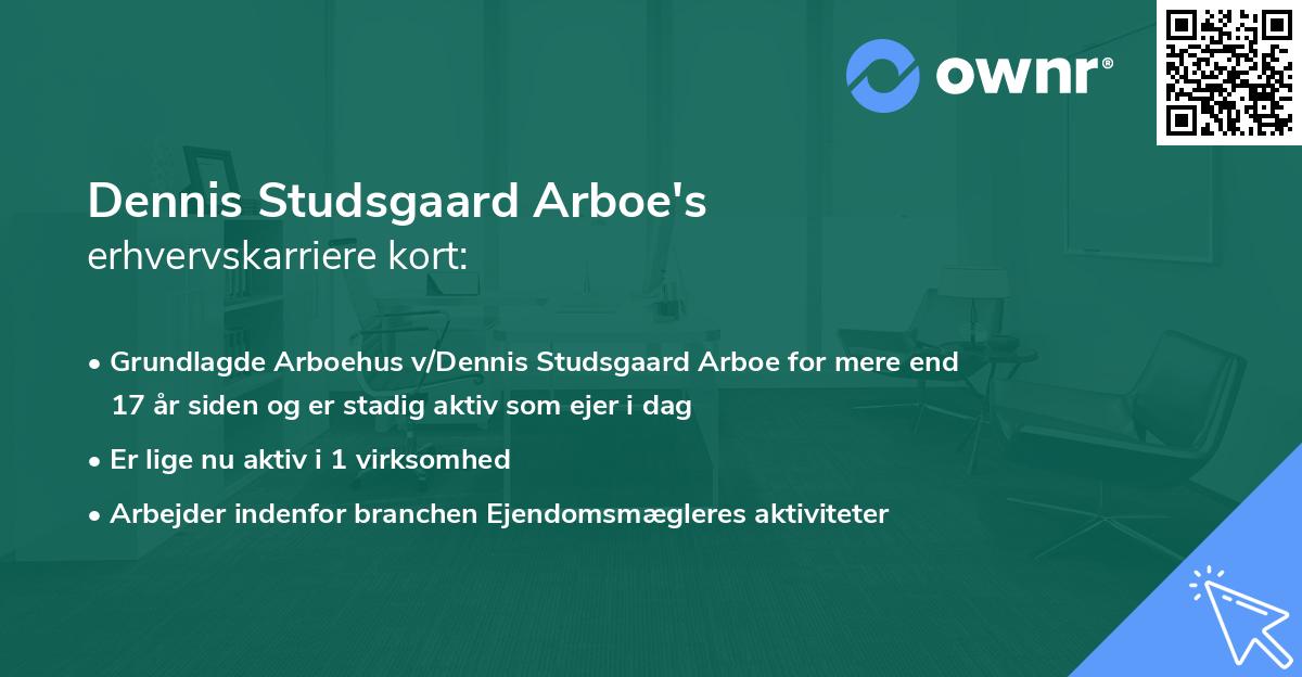 Dennis Studsgaard Arboe's erhvervskarriere kort
