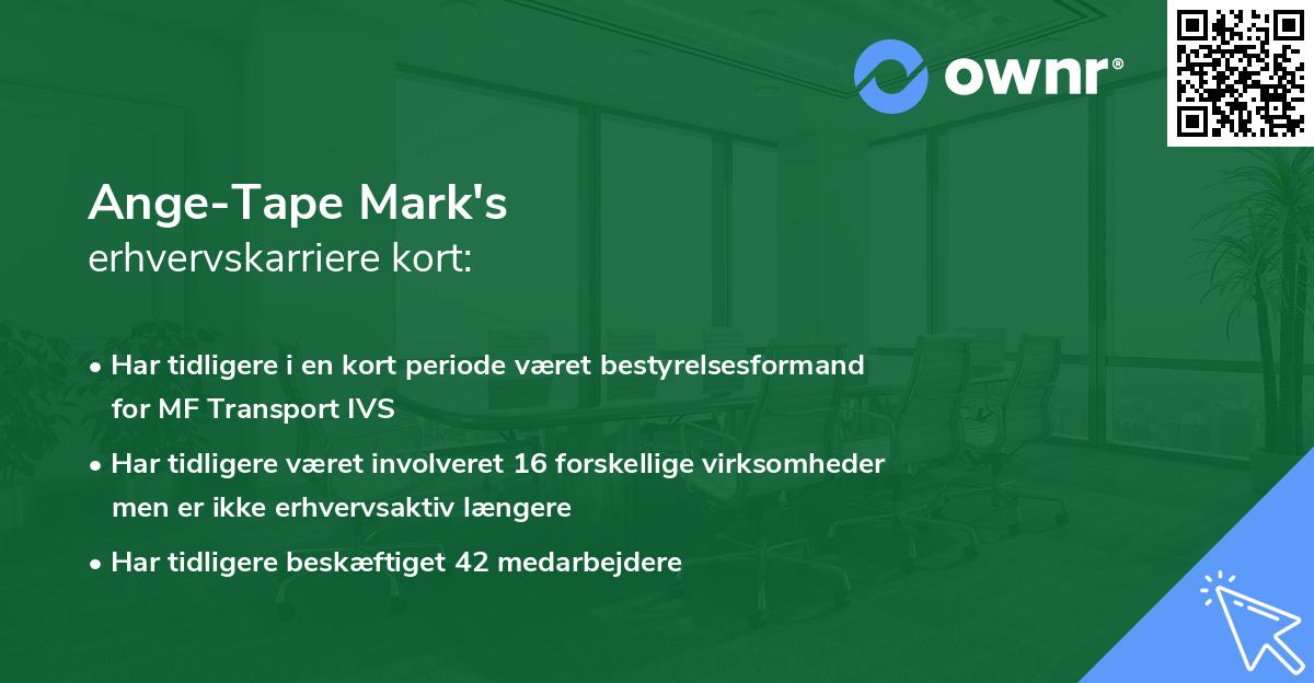 Ange-Tape Mark's erhvervskarriere kort