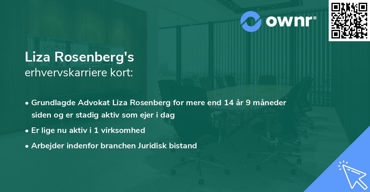 Liza Rosenberg's erhvervskarriere kort