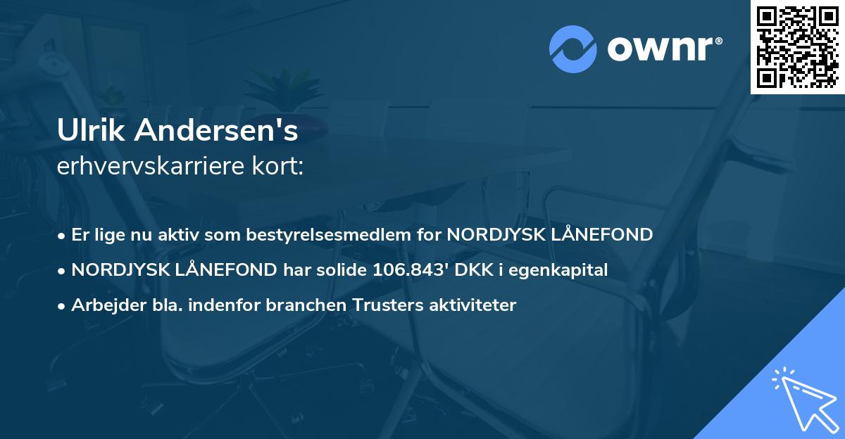 Ulrik Andersen's erhvervskarriere kort