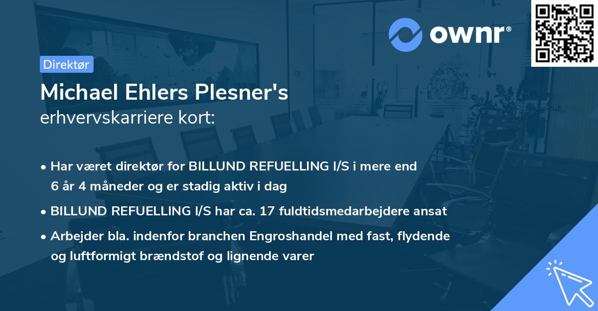 Michael Ehlers Plesner's erhvervskarriere kort