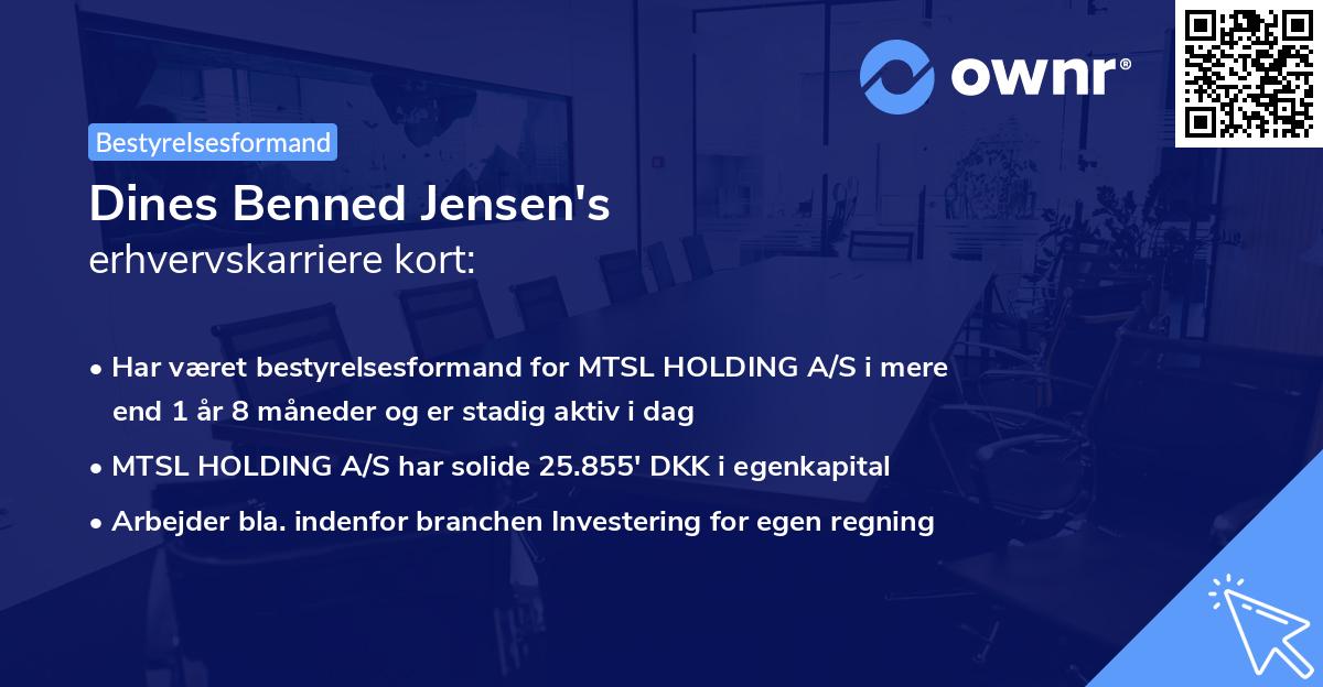Dines Benned Jensen's erhvervskarriere kort
