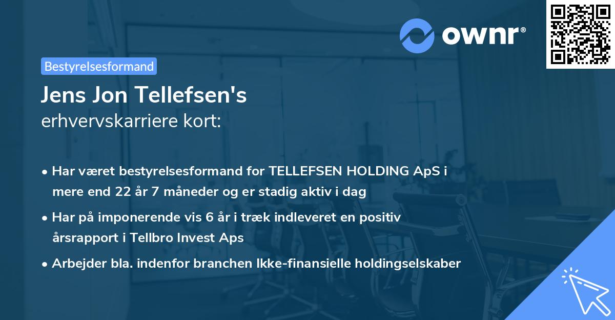 Jens Jon Tellefsen's erhvervskarriere kort