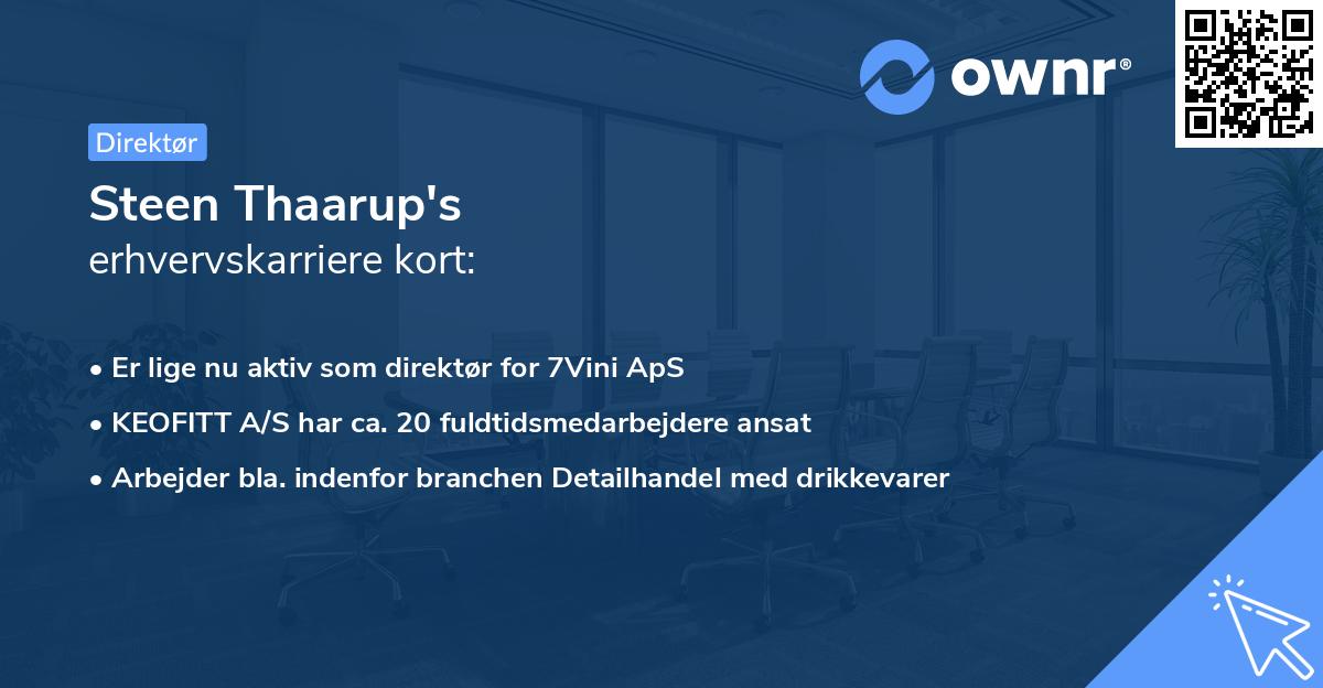 Steen Thaarup's erhvervskarriere kort