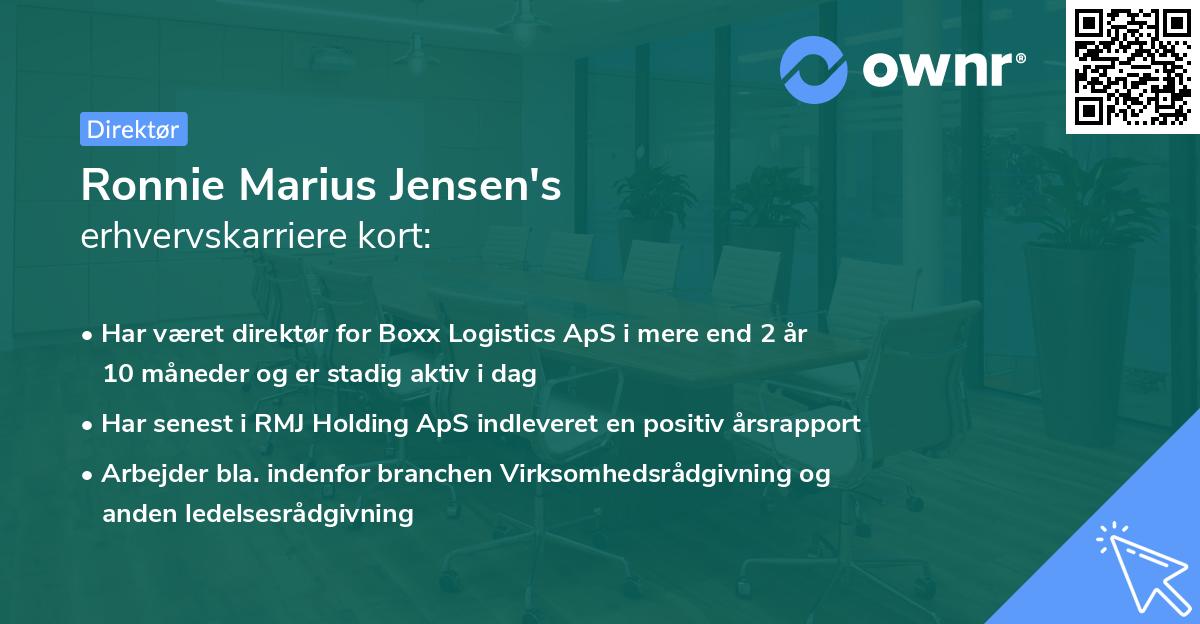 Ronnie Marius Jensen's erhvervskarriere kort