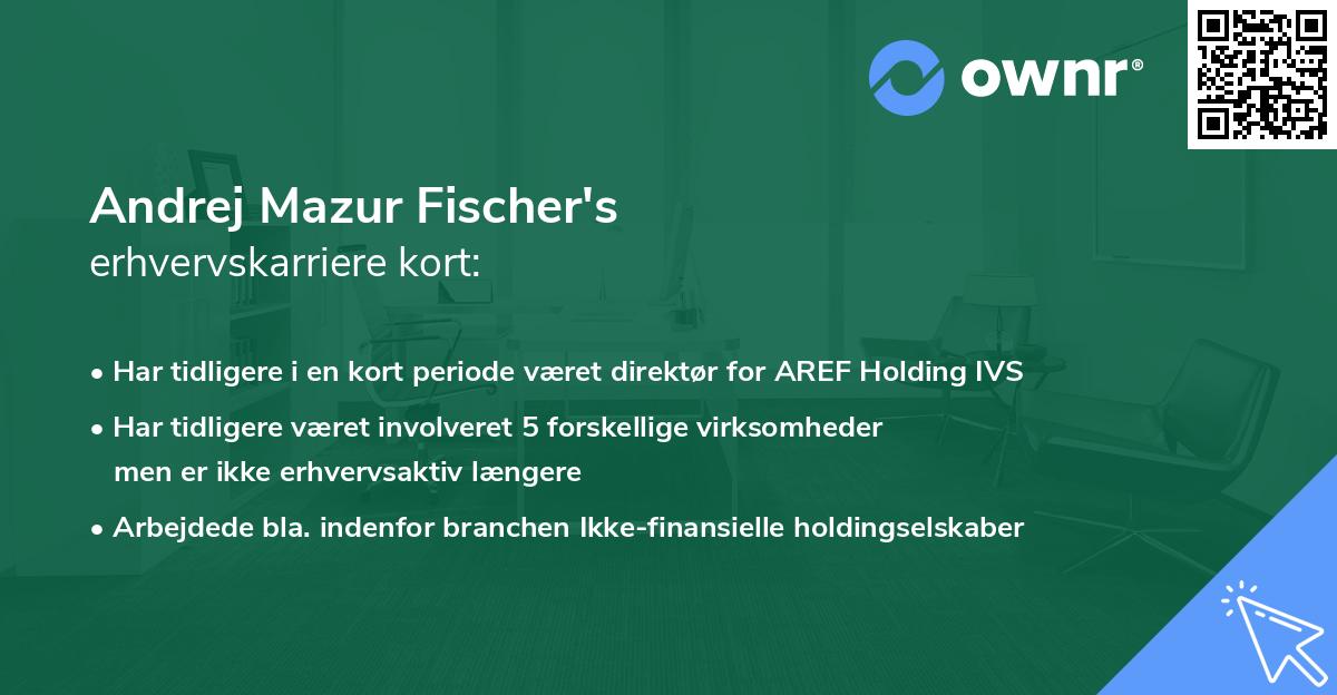 Andrej Mazur Fischer's erhvervskarriere kort