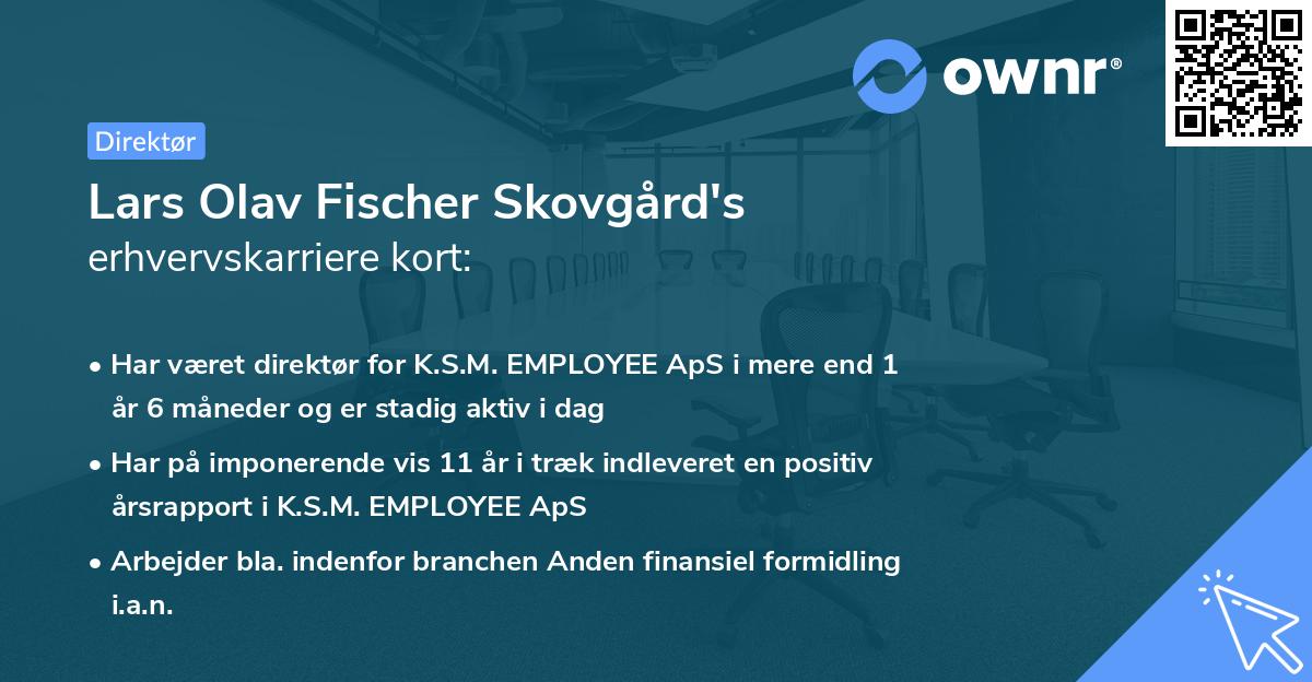 Lars Olav Fischer Skovgård's erhvervskarriere kort