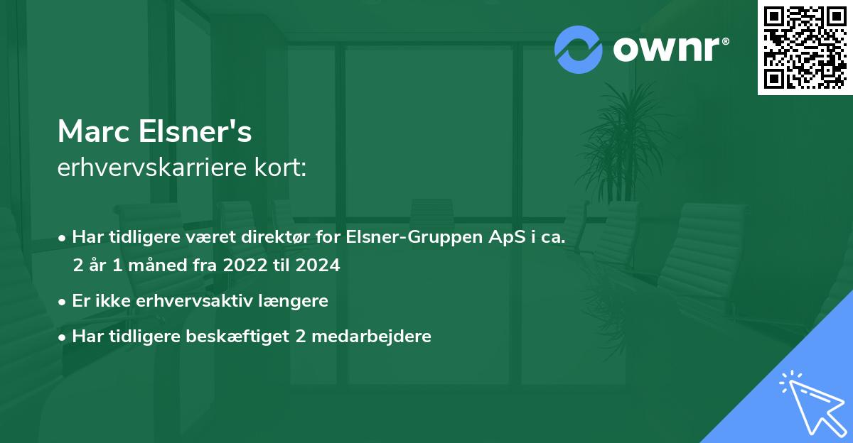 Marc Elsner's erhvervskarriere kort