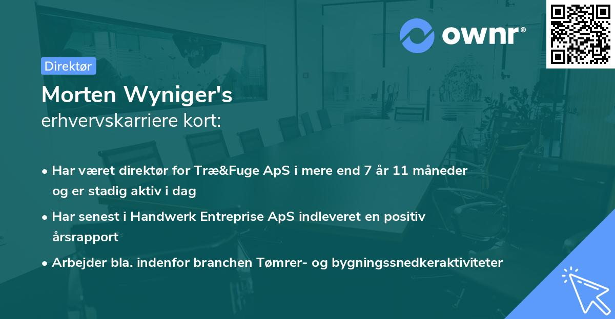 Morten Wyniger's erhvervskarriere kort