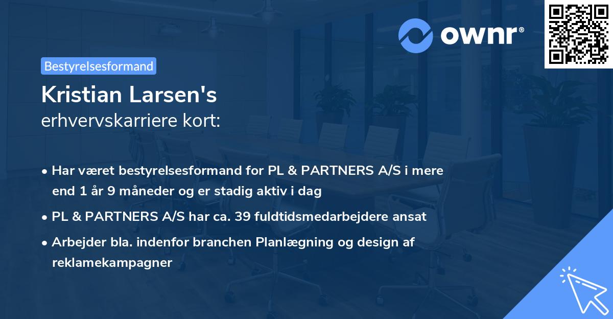 Kristian Larsen's erhvervskarriere kort