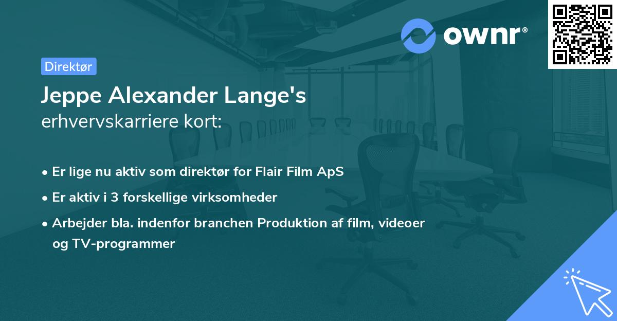 Jeppe Alexander Lange's erhvervskarriere kort