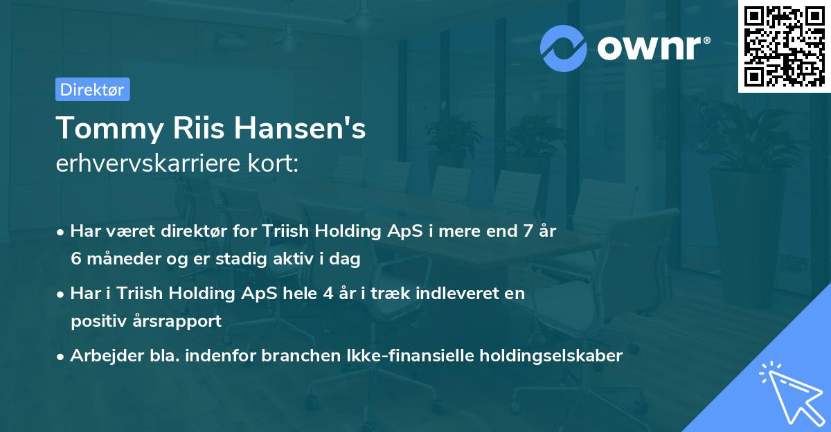 Tommy Riis Hansen's erhvervskarriere kort