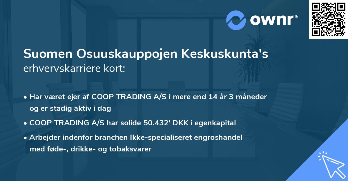 Suomen Osuuskauppojen Keskuskunta's erhvervskarriere kort