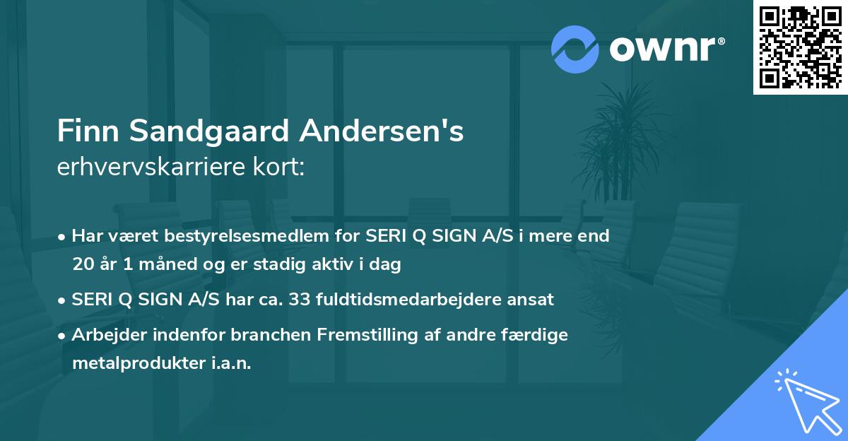 Finn Sandgaard Andersen's erhvervskarriere kort