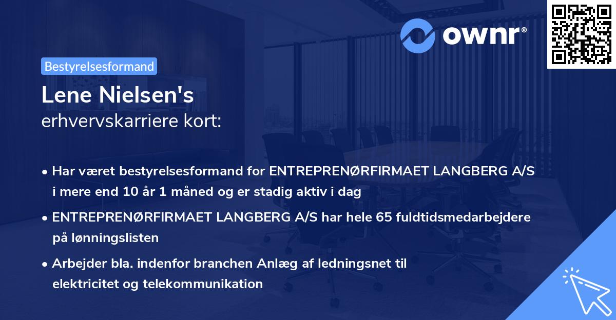 Lene Nielsen's erhvervskarriere kort