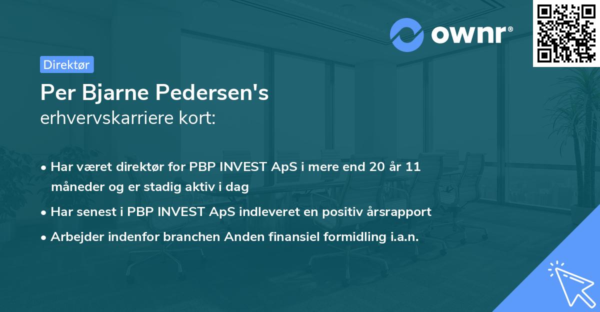 Per Bjarne Pedersen's erhvervskarriere kort