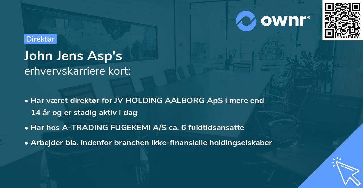 John Jens Asp's erhvervskarriere kort